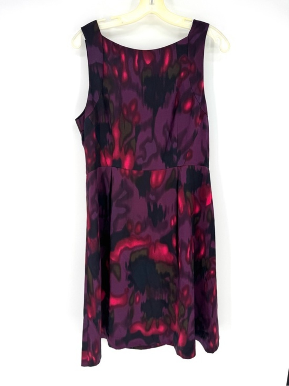 Theory silk whimsy garden Black & Magenta Colorblock Dress